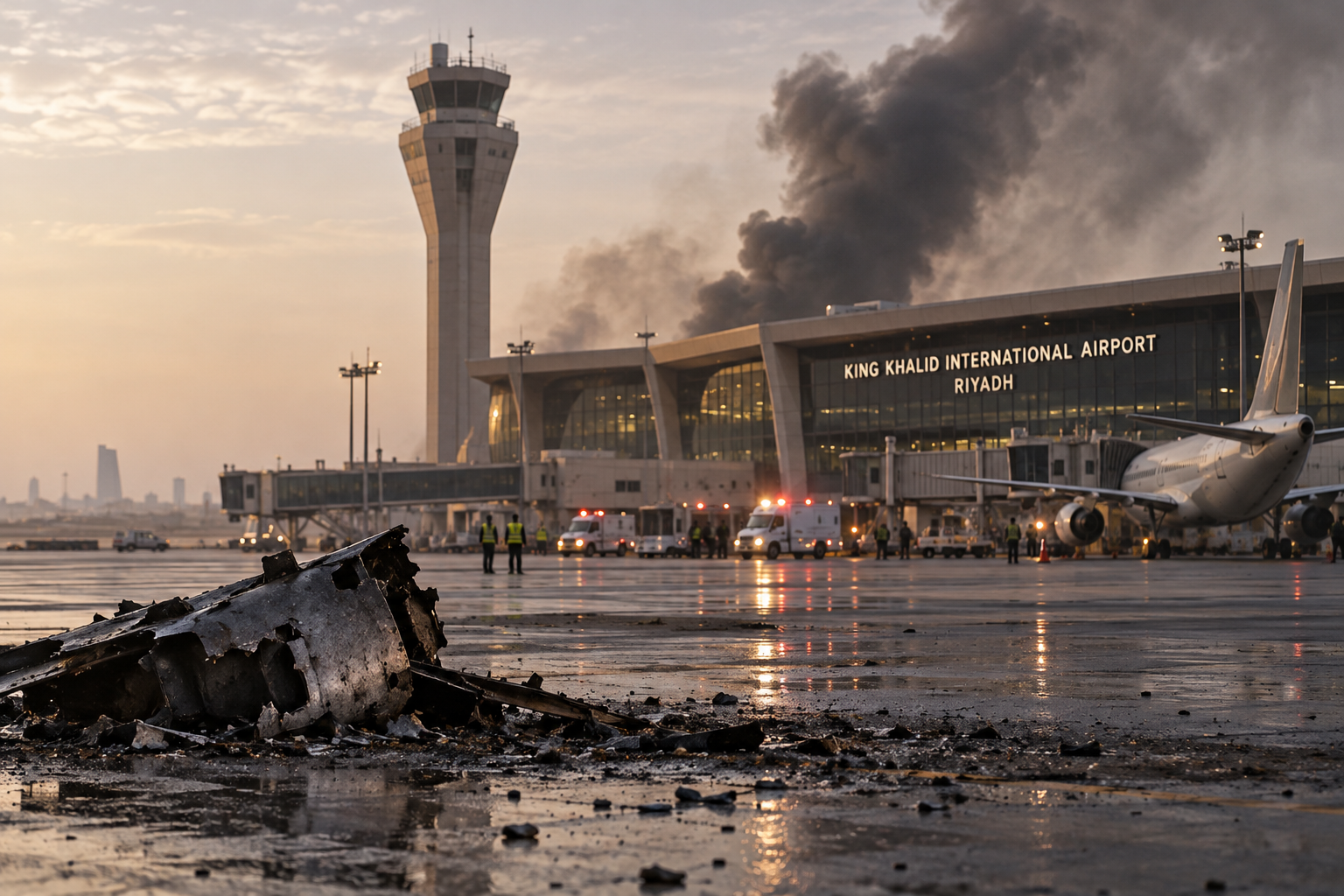 Three Saudis Killed in Houthi Attacks on Riyadh Airport